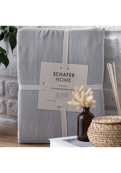 Schafer Home Etamine Pamuk Çk Nevresim Takımı 4 Parça-gri Gri