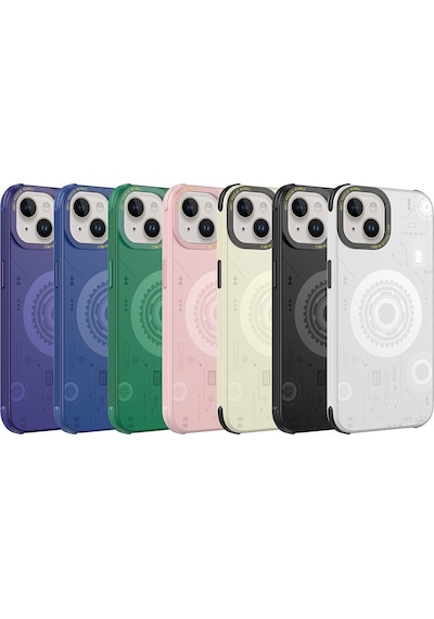 Apple Uyumlu iPhone 14 Plus Kılıf Zore Wireless Şarj Özellikli Desenli Hot Kapak Siyah