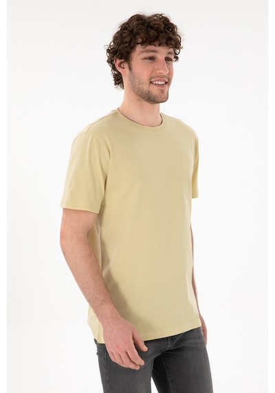 U.S. Polo Assn. Erkek Regular Fit Bisiklet Yaka Açık Haki Basic Tişört 50305985-VR183