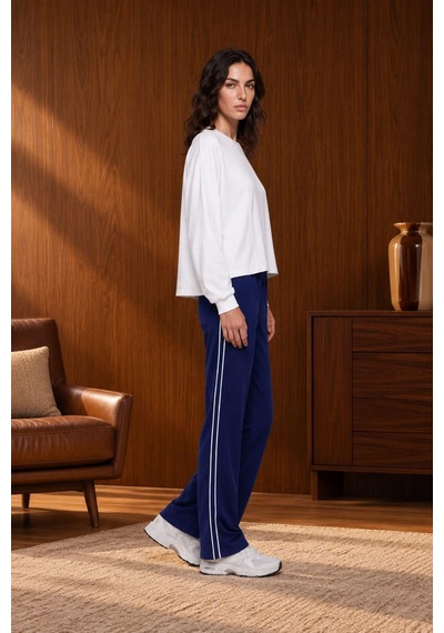 Pjs Gd Goldoremi Kadın Premium Regular Fit Uzun Kollu Sweat Eşofman Takım Ekru
