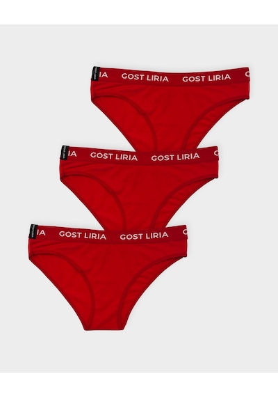 Gost Liria Crimson Kadın Slip 3 Lü Paket - Kırmızı Kırmızı