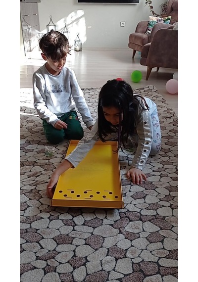 Üttüm Lisanslı Çocuk Oyuncak Bilye Misket Oyunu Ahşap Ev Oyunları