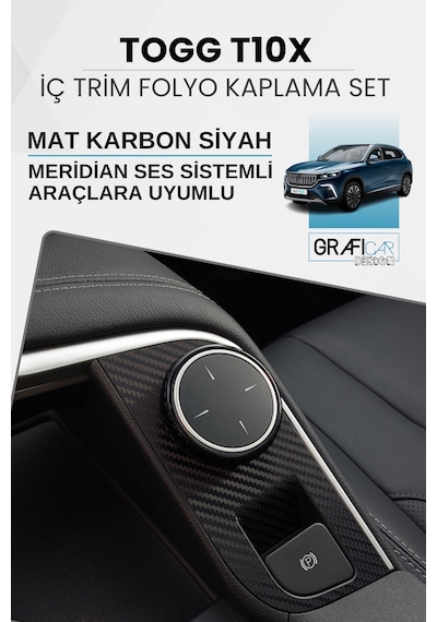 Togg T10x Uyumlu İç Trim Folyo Kaplama Set Meridianlı Uyumlu