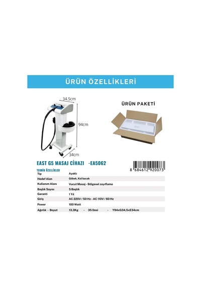 East Medical G5 Lesen Vibrasyonlu Masaj Aleti LESEN Vibrasyonlu