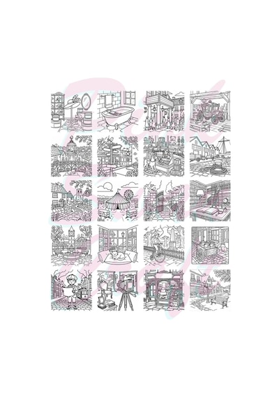 Vintage Nostalgic Victorian Life 20x20 Cm Büyük Boyama Kitabı, Çocuklar Ve Yetişkinlere