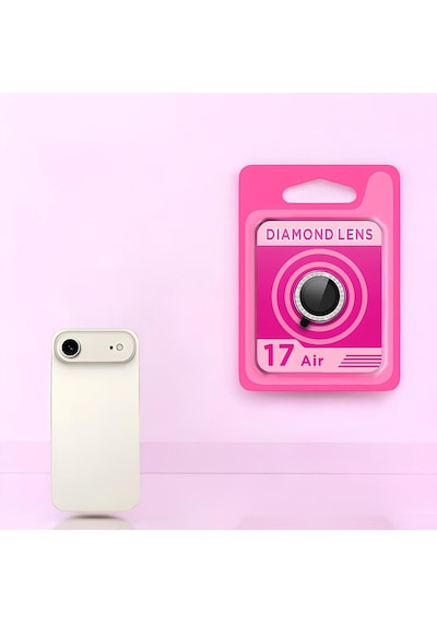 İphone 17 Air Uyumlu Premium Kalite Parmak İzi Tutmaz Renkli Taşlı Kamera Lens Koruyucu Gold