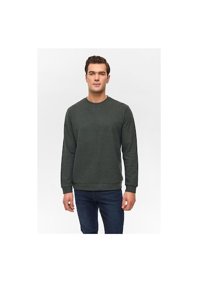 SÜVARİ Haki Regular Düz Bisiklet Yaka Sweatshirt Haki