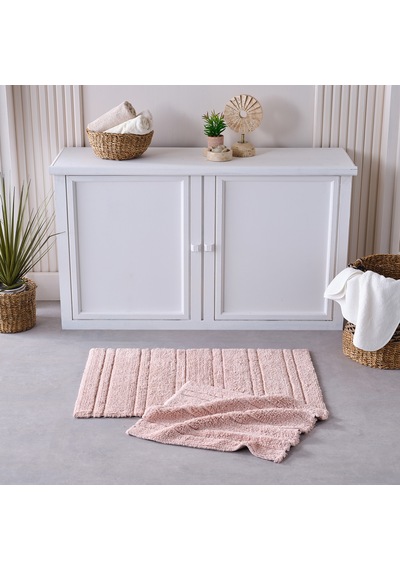 Doquhome Pera Banyo Paspası Pudra 60x100cm Pudra