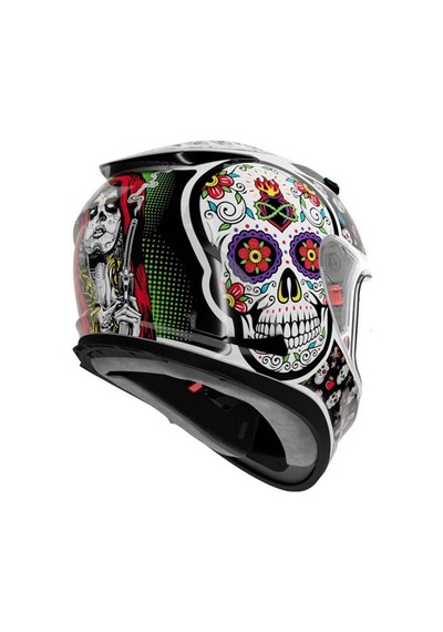 Shiro Sh-605 Sv Skull Candy Full Face Motosiklet Kaskı + Iridium Vizör Çok Renkli