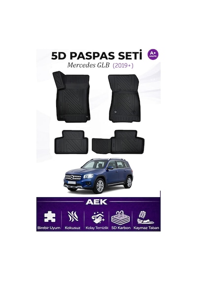 Mercedes Glb 2019+ Araca Özel Havuzlu "karbon" Paspas Takımı