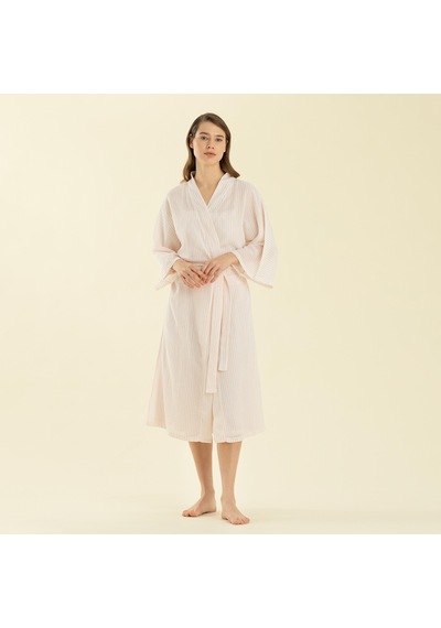Chakra Elegant Sabahlık Beyaz/pembe