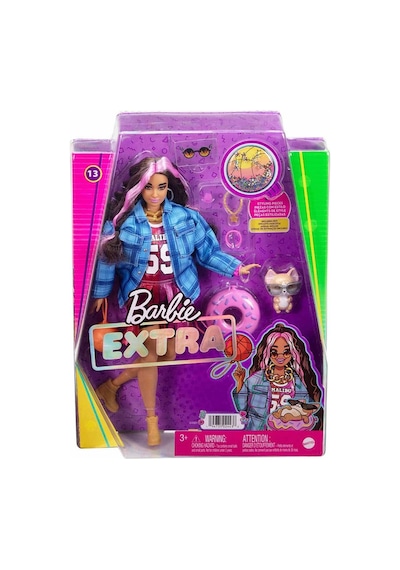 Barbie Extra Ekose Ceketli Bebek Hdj46