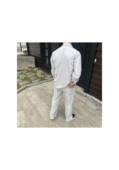 Erkek Fitilli Kadife Cepli Buggy Pantolon Oversize Rahat Kalıp - Gri