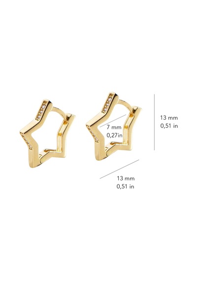 Goldkupe 14 Ayar Yıldız Taşlı Halka Altın Küpe 1,40 Gr-3041