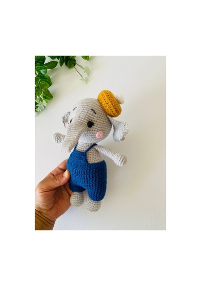 Adenya Sepeti Amigurumi Fil Oyun Arkadaşı Eddie Elephant Gri