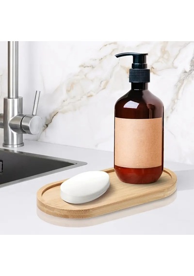 1 Adet Bambu Oval Sunum Ve Servis Tepsisi Ahşap Tepsi Yağdanlık Altlığı Diğer