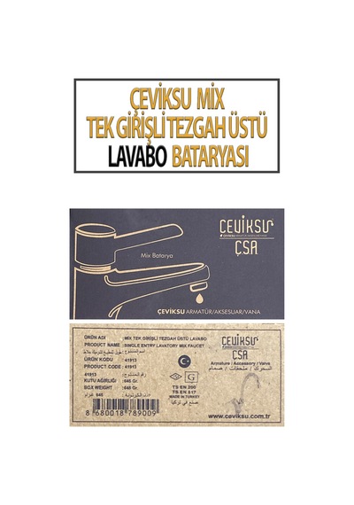 Mix Tek Girişli Model Tezgah Üstü Lavabo Bataryası Krom