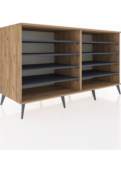 Kronos Konsol 8 Raflı 176x59x99 Çam-çam/antrasit Çam-çam/antrasit