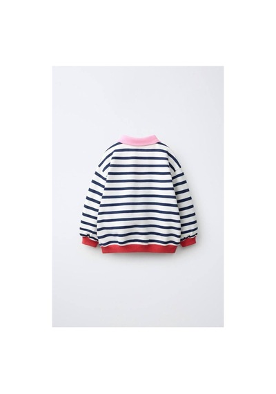 Poala Kids Çizgili Polo Yaka Sweatshirt Çok Renkli