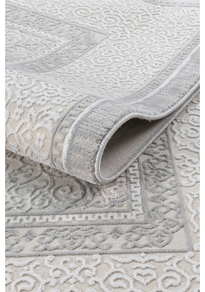 Badelya Home Krem Gri 7105 Modern Desen Doğal Taban Saçaklı Salon Koridor Mutfak Çocuk Oturma Odası Halı Yolluk 7105krem-gri