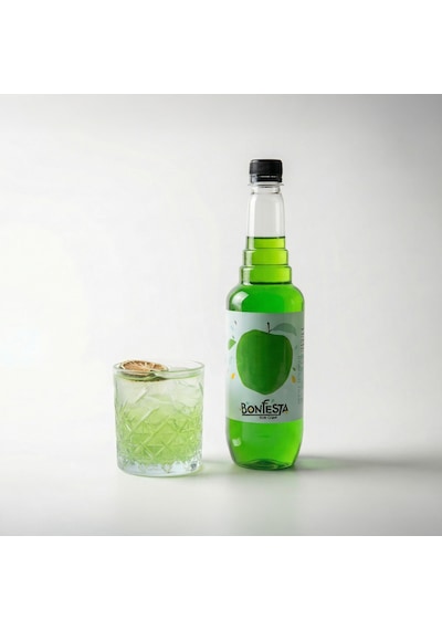 Bonfesta Yeşil Elma Aromalı Kahve ve Kokteyl Şurubu 750 ML