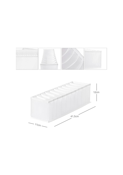 Ocean Home Textile 10 Bölmeli File Dolap Çekmece İçi Akordiyon Tipi Katlanır Çamaşır Düzenleyici Organizer Diğer