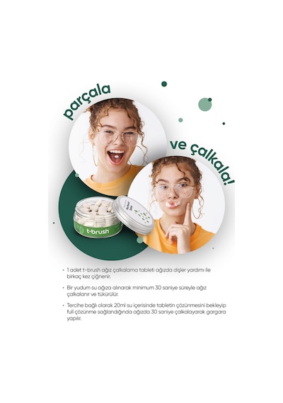 Tbrush Koruyucu Ve Ferahlatıcı Ağız Çalkalama Tableti - Florürsüz- Alkolsüz - Vegan - 1.500 ml / 70 Tablet