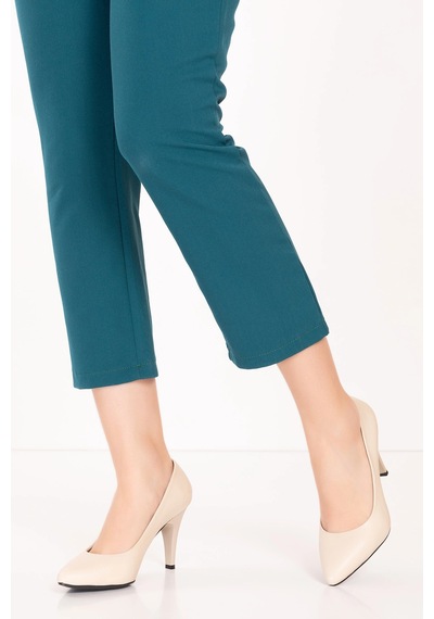 Gondol Hakiki Deri Stiletto-vdt.25 Krem