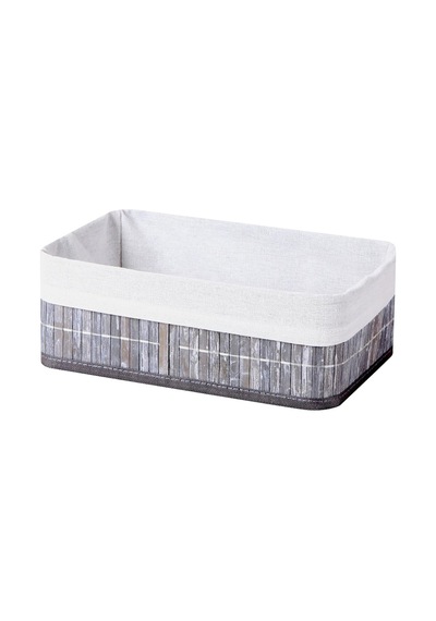 Tr Bambu Çok Amaçlı Saklama Kutusu Düzenleyici Büyük Boy Organizer, Dekoratif Bambu Düzenleyici Gri 33x23x12cm Diğer
