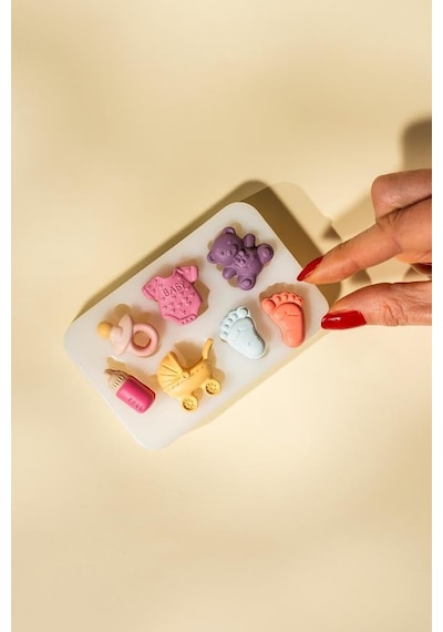 Baby Stuff Altılı Silikon Süsleme Kalıbı Çok Renkli