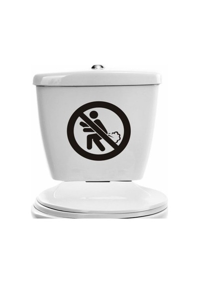 Klozet Banyo Sticker Komik Resim 1 Siyah