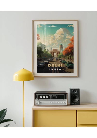 Çerçevesiz Poster Delhi'nin Renkli Yolları