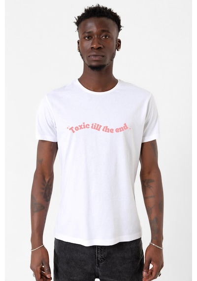 Rose Toxic Till The End Beyaz Erkek Bisikletyaka Tshirt Çok Renkli