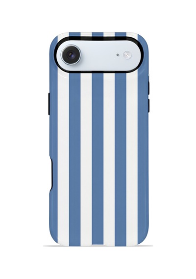 Apple iPhone Uyumlu 17 Air Vorian Çift Katmanlı Magsafe Kılıf Blue Marina Stripe