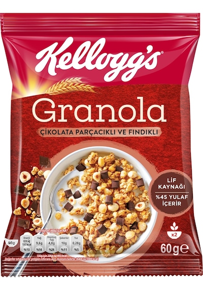 Kellogg's Çikolata Parçacıklı&fındıklı Granola 60 Gr