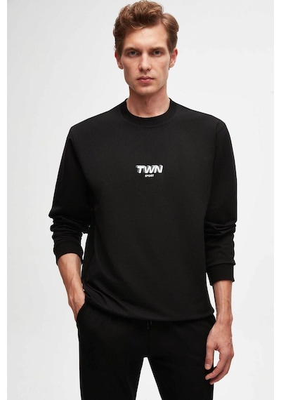 Twn Relaxed Fit Baskılı Erkek Sweatshirt 2ECE25ORT2791 - Siyah