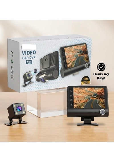 4.0" Tft Ekran 150 Geniş Açılı Lens 3'lü Araç Kamerası Gece Çekimi Türkçe Menü