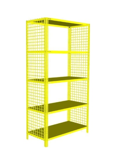 Rafburada 5 Katlı Renkli Tel Kafes Çelik Raf. Dekoratif Raf Turuncu 43 x 75 x 200 CM