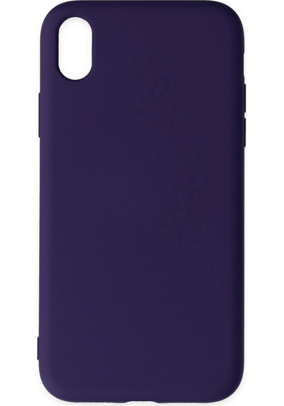 Apple Uyumlu iPhone Xr Kılıf Nano İçi Kadife Silikon - Mor Düz Renkli/