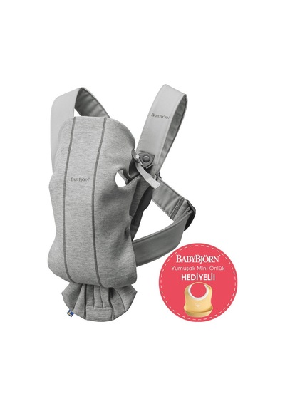 BabyBjörn 2'li Set Bliss Ana kucağı & Kanguru Mini 3D Jersey Light Grey