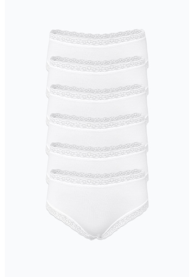 Malabadi Kadın 6'lı Paket Ultra Yumuşak Micro Modal Dantelli Slip Külot 6m700 Beyaz