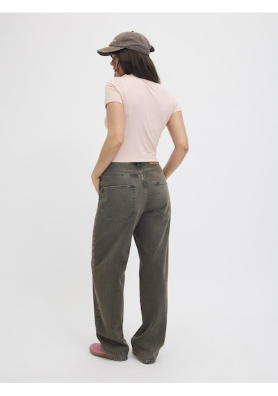 Kadin Bisiklet Yaka Streç Kalip Basic Tisört - Gigi - 12248921 Violet Ice