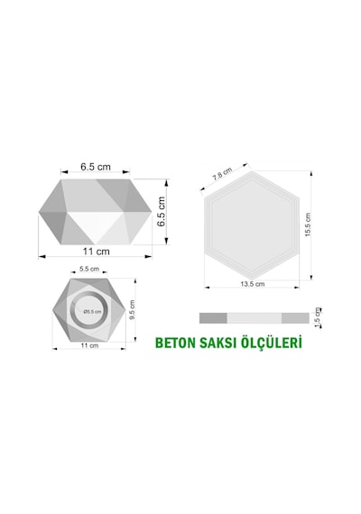 Tablalı Mermer Görünümlü Saksıda Başak Tanzımi 3lü Set-1