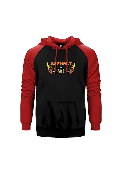 Asphalt 9 Legends Kırmızı Renk Reglan Kol Kapşonlu Sweatshirt Kırmızı