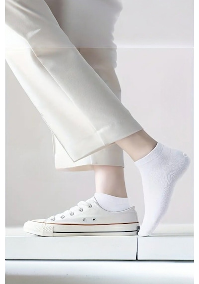 Hitit Socks Kadın 10 Çift Premium Kalite Yüksek Pamuklu Nefes Alan Patik Çorap Siyah-beyaz ASORTİ