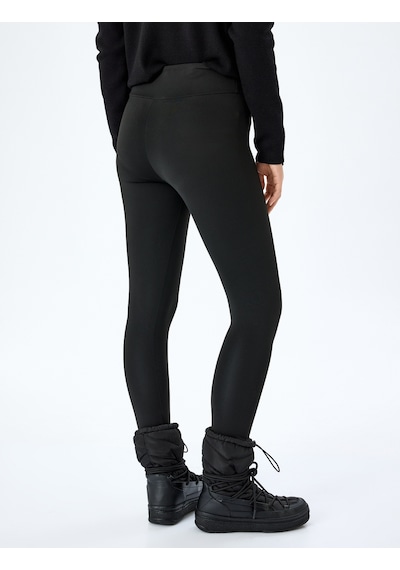 Koton Yüksek Bel Slim Fit Spor Tayt Siyah 5wak40325nk