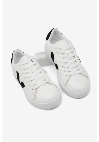 Tonny Black Kauçuk Taban Rahat Bağcıklı Sneaker Kadın Beyaz Siyah Sneaker Tbklc030