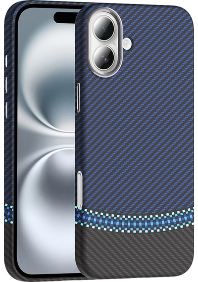 Apple Apple iPhone Uyumlu  16 Kılıf M-safe Şarj Özellikli Karbon Fiber Görünümlü Zore Gros Kapak Çok Renkli