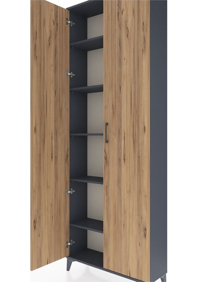 Arges Dolap 5 Raflı 2 Kapaklı 88x30x243 Antrasit-çam Antrasit