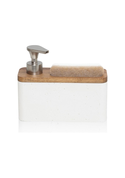 The Mia Travertine Süngerli Sıvı Sabunluk Beyaz 420 Ml